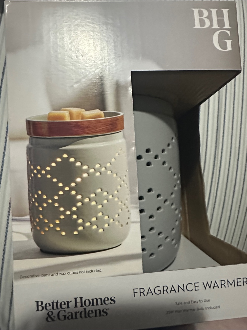 Better Homes And Gardens Gray Ceramic Fragrance Warmer with Pierced Pattern